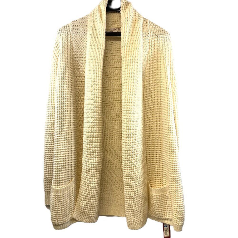 Merona Women's Waffle Knit Cardigan Sweater Size XL
